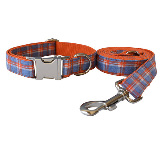 Orange Mesh Dog Rope Pet Collar Alloy Buckle