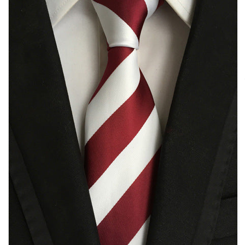 Business Executive Tie Polyester Silk Jacquard Big Stripe Tie