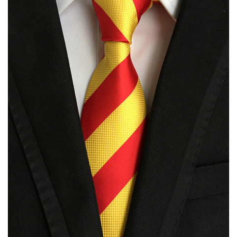 Business Executive Tie Polyester Silk Jacquard Big Stripe Tie