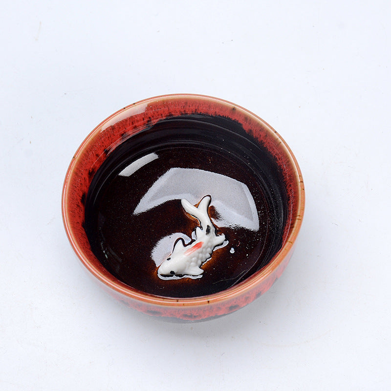 Household Plus Fish Kiln Into Teacup Set