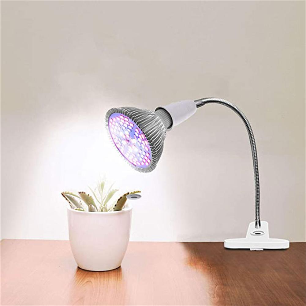 LED Grow Light 360 Degrees Flexible Desk Lamp Holder E27 Base Light Socket Gooseneck Clip-On Cable With On Off