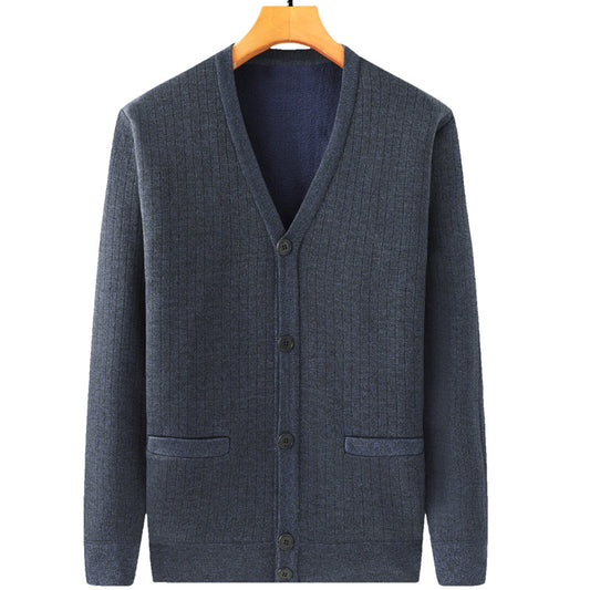 Middle-aged And Elderly Sweater Men's Cardigan Autumn Winter