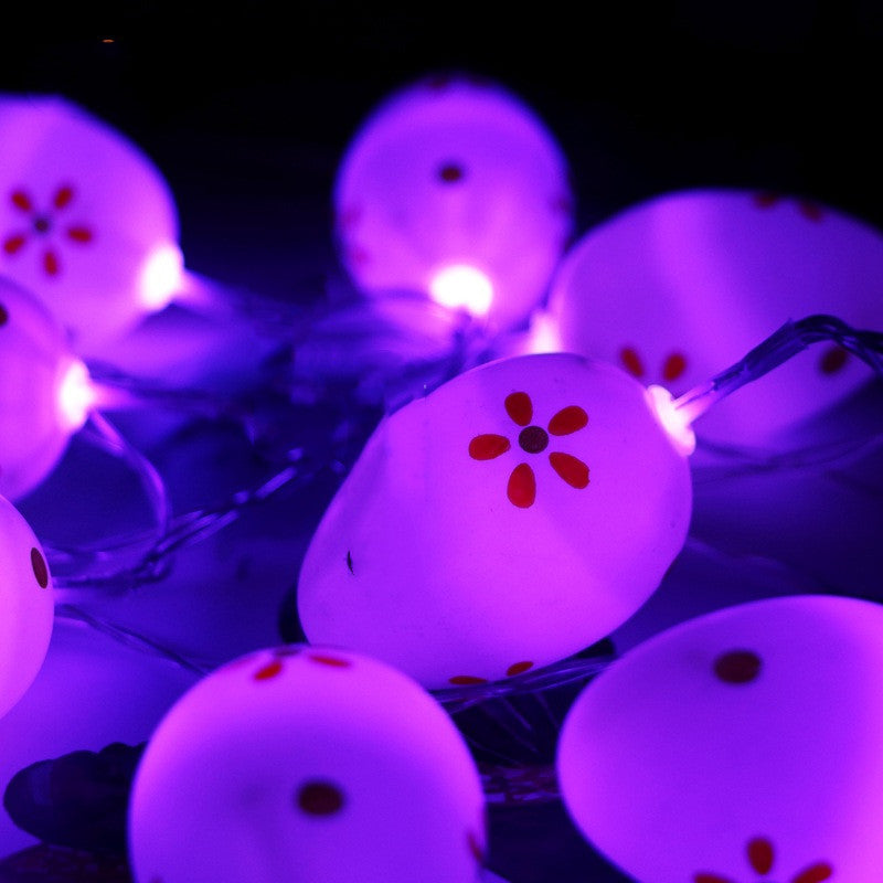 Colorful Flower Dot Easter Egg String Lights