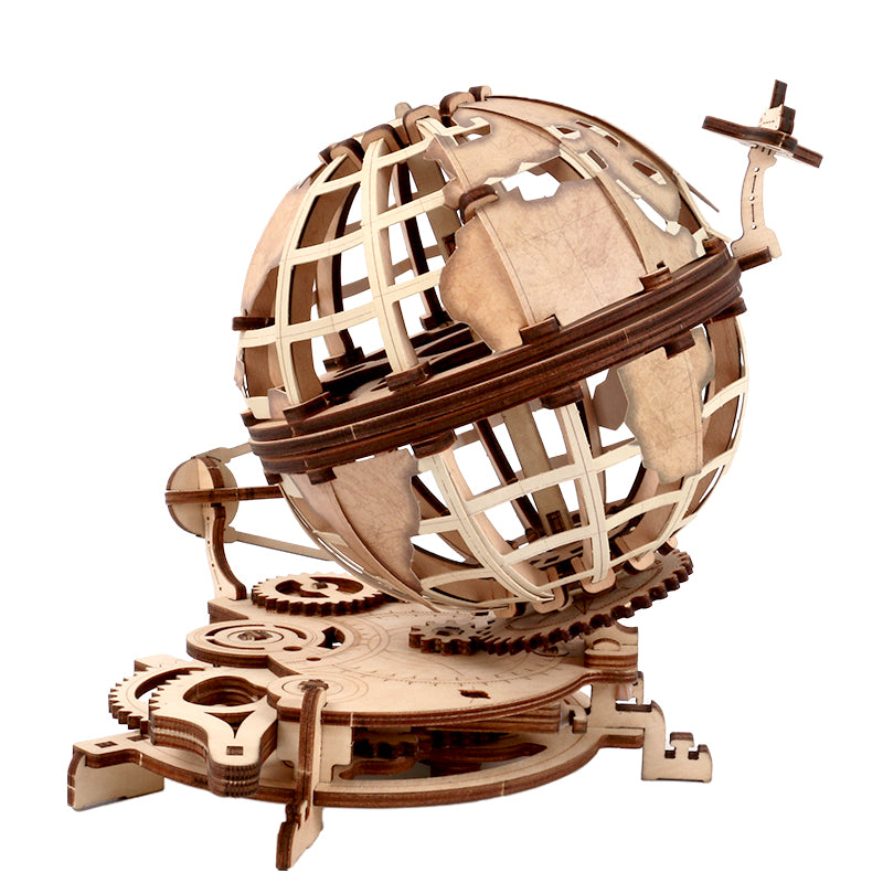 Creative Shifting Globe Educational Toy Wooden Mechanical Transmission Model Gift For Children