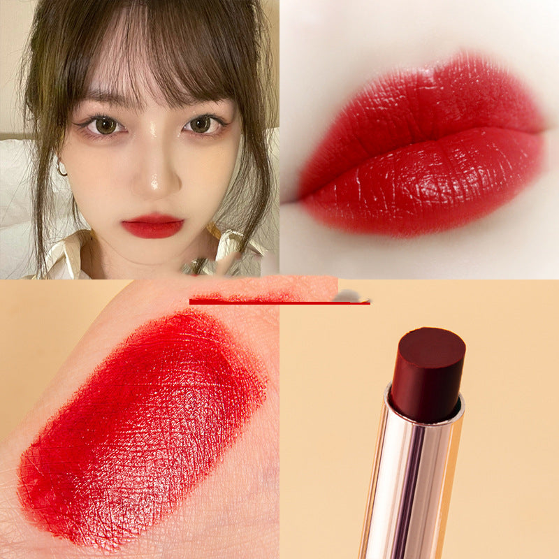 Golden Thin Tube Semi-matte Velvet Matte Moisturizing Lipstick