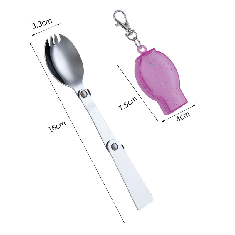 Outdoor Portable Stainless Steel Folding Spoon