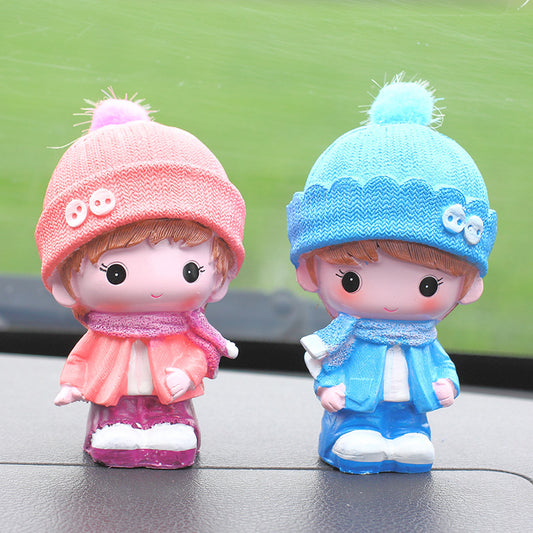 Creative Cute Doll Car Resin Ornaments