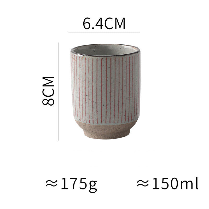 Japanese-style Ceramic Hand-colored Striped Water Cup