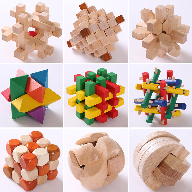 Beech Wood Kongming Lock Children's Educational Toys