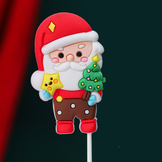 Santa Snowman Christmas Tree Card Birthday