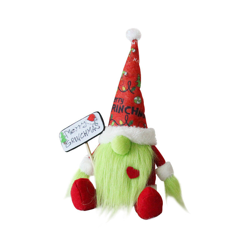 Plush Toy Green Hair Dollchristmas