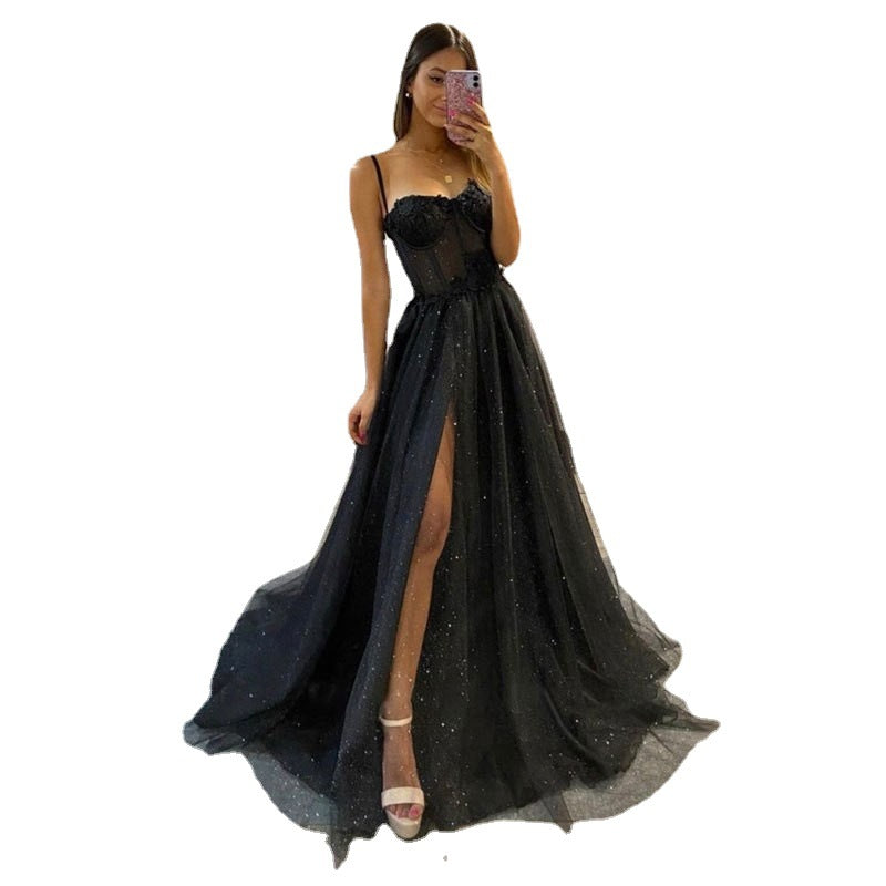 Show Elegant Black Slimming Evening Party Dress