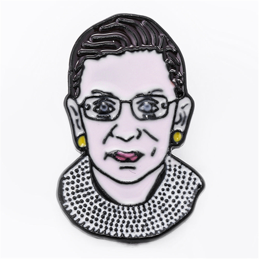 Ruth Bader Ginsburg Head Brooch