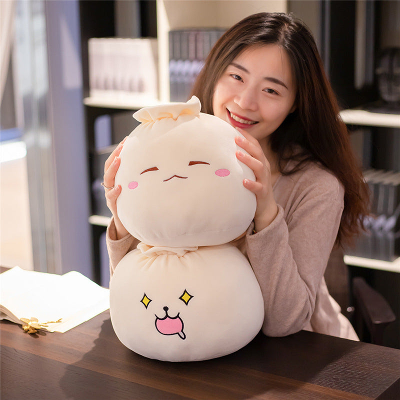 Soft And Cute Expression A Bun Plush Toy Elastic Dough Pillow