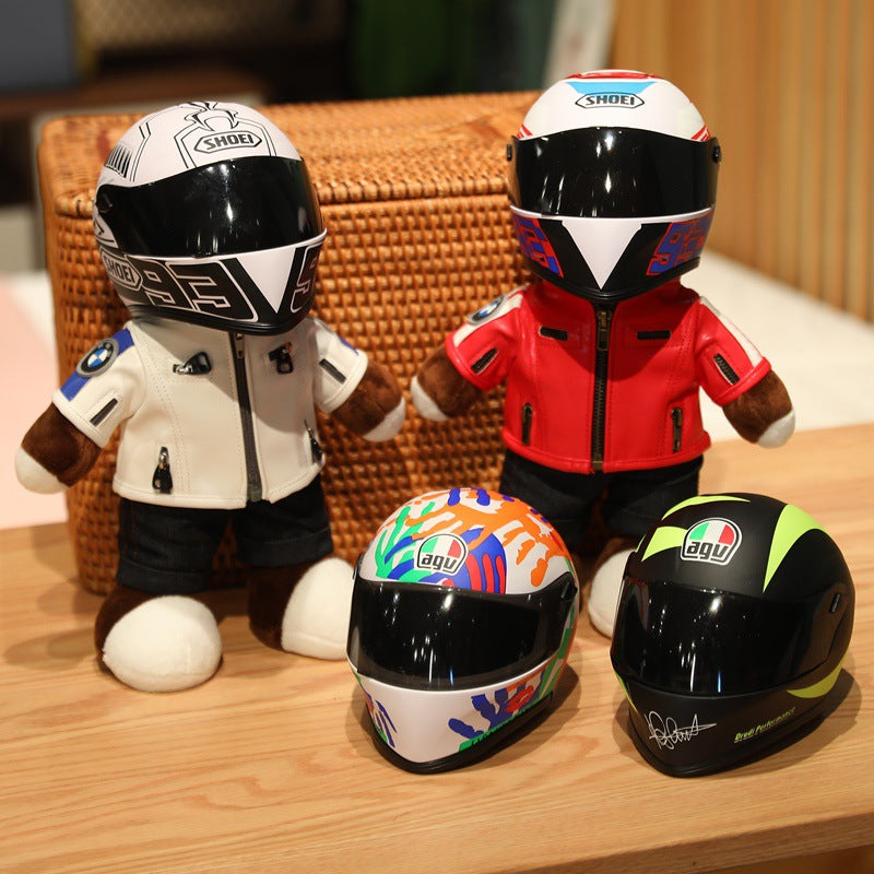 Motorcycle Helmet Racing Bear Decoration Gift