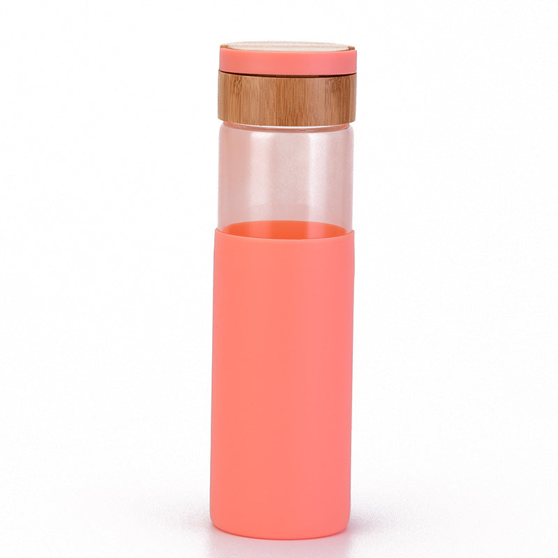 Handle Bamboo Cover Color Silicone Cover Outdoor Water Cup