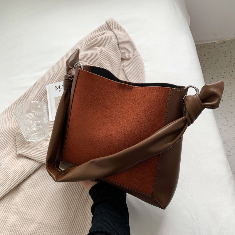 Large Nubuck Leather Shoulder Bag Female Luxury Soft Leather Composite Bag Big Size Design Handbags Women's Trending Shopper Bag