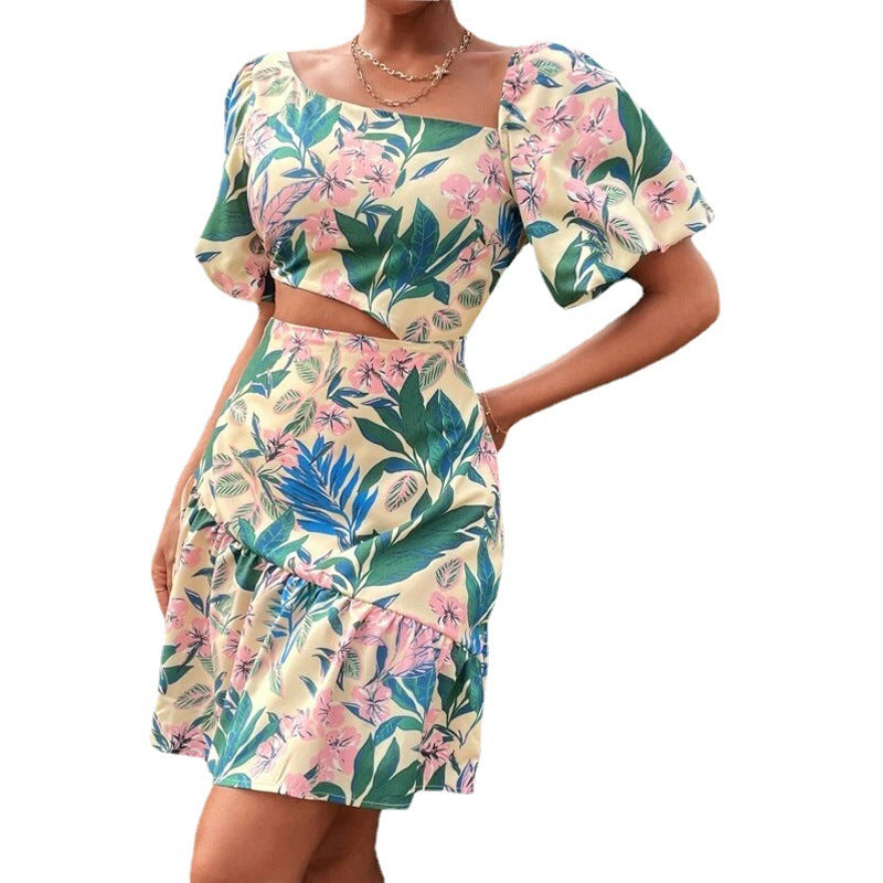 Womens Dresses Large Size Floral Print Dress