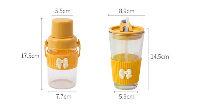 Niche Portable Children's Cute Glass Water Cup