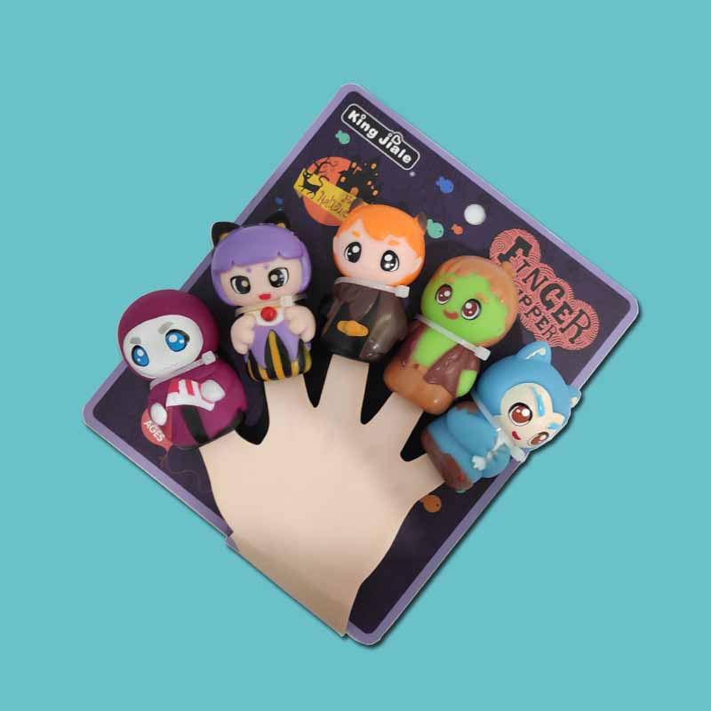 Soft Rubber Hand Puppet Toy Puzzle Halloween Doll Finger Doll Preschool Education Doll Baby Soothing Toy Halloween Children Gift