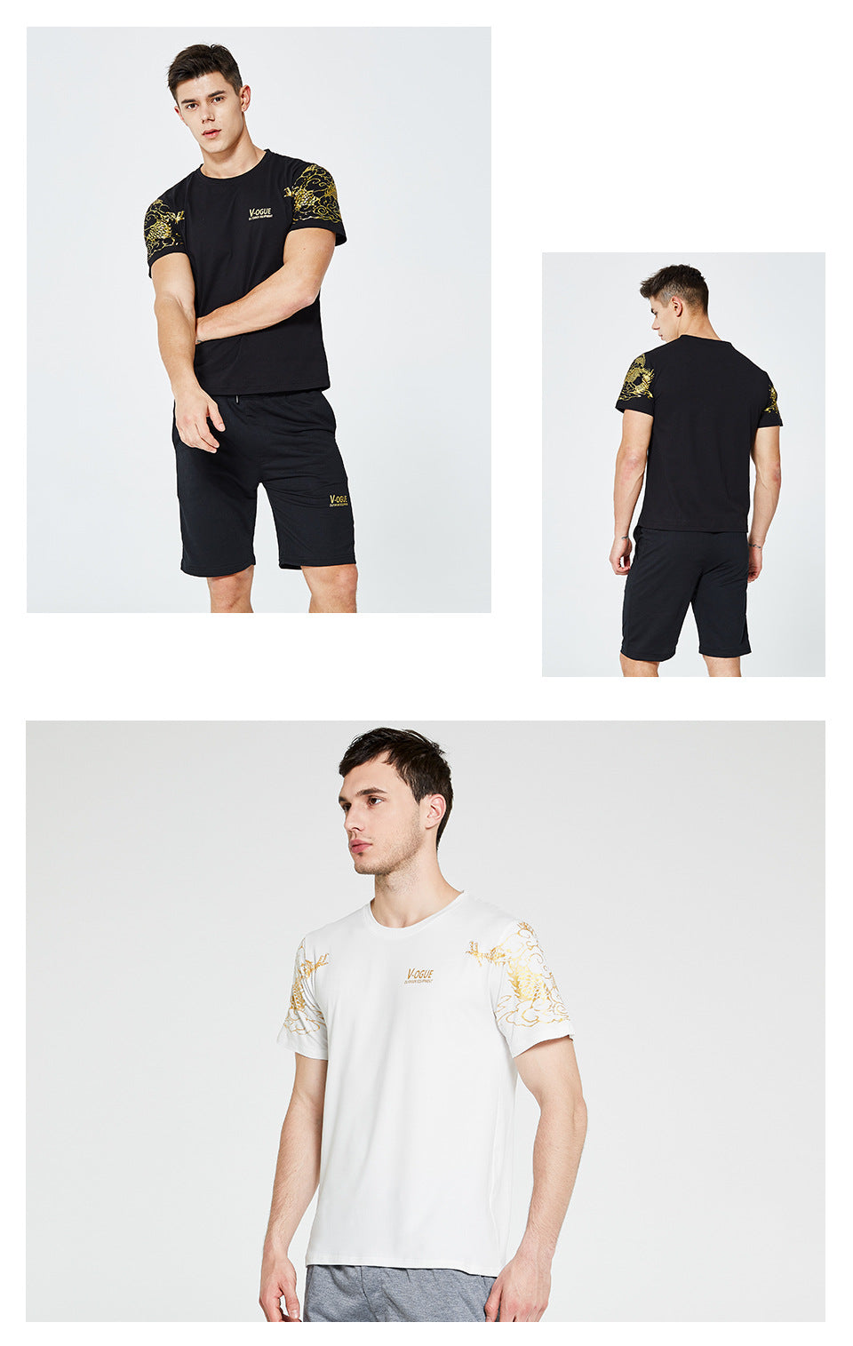 Men's Short-sleeved T-shirt Cropped Pants Casual Suit