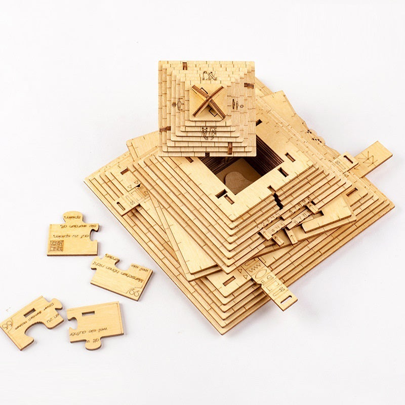 Pyramid Decryption Wooden Box New Puzzle