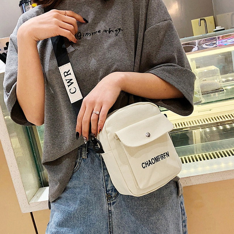 Small Canvas Bag Women's Crossbody Shoulder Bags For Women Messenger Coin Purse Cartoon Cell Phone Shoulder Bags Phone Handbags