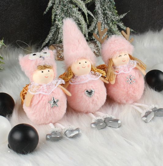 Long Legged Plush Angel Doll Christmas Tree Pendant