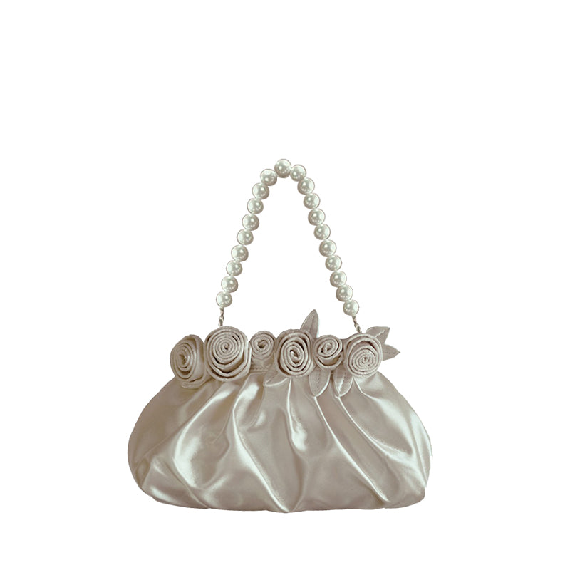 Women's Vintage Pearl Rose Handbag