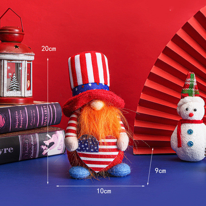 Independence Day Faceless Long And Short Legs Doll Decoration