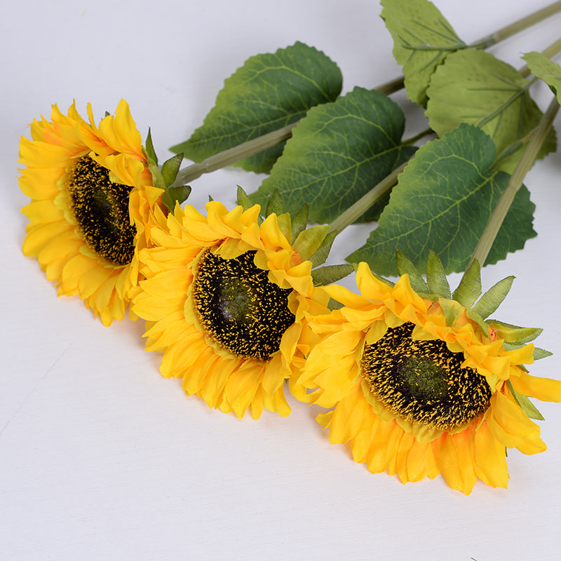 Single Sunflower Artificial Flower Decoration Silk Ornaments