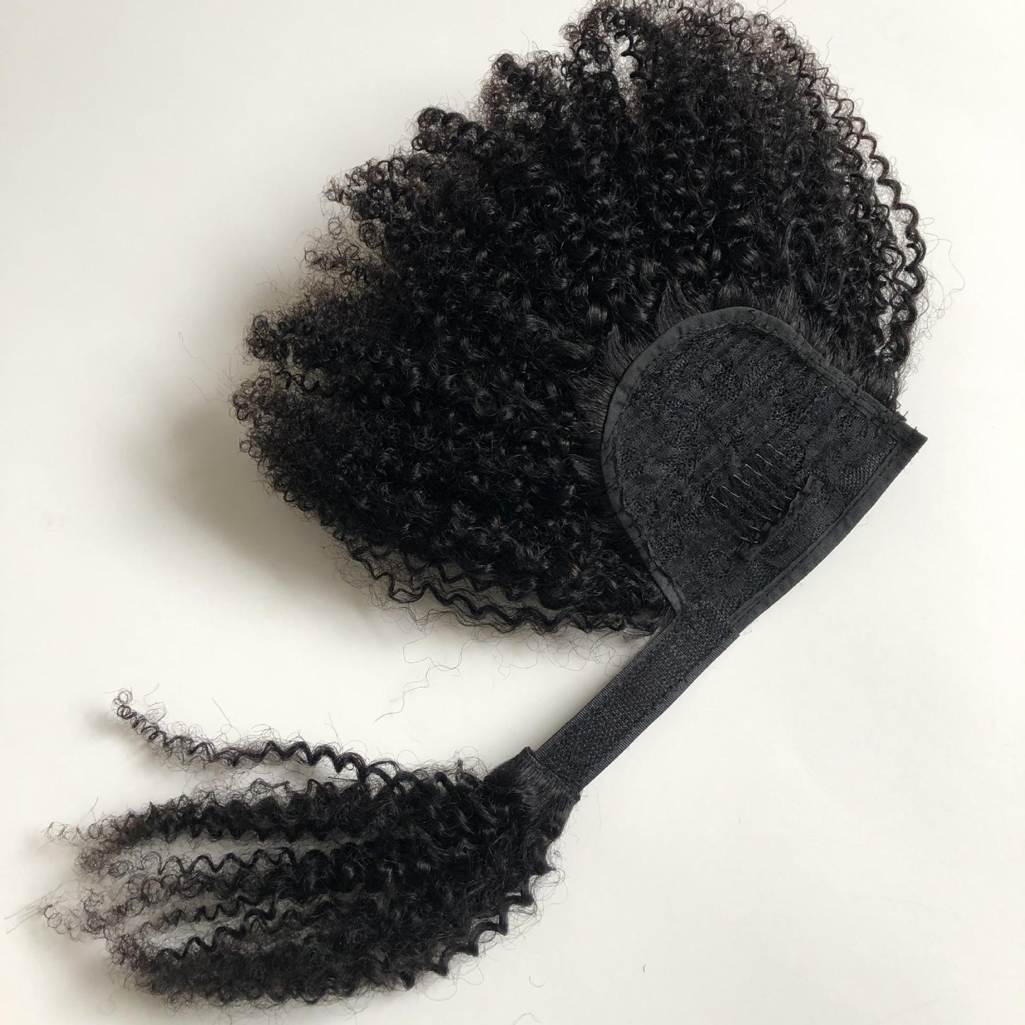 Real Wig Ponytail Velcro Natural Black