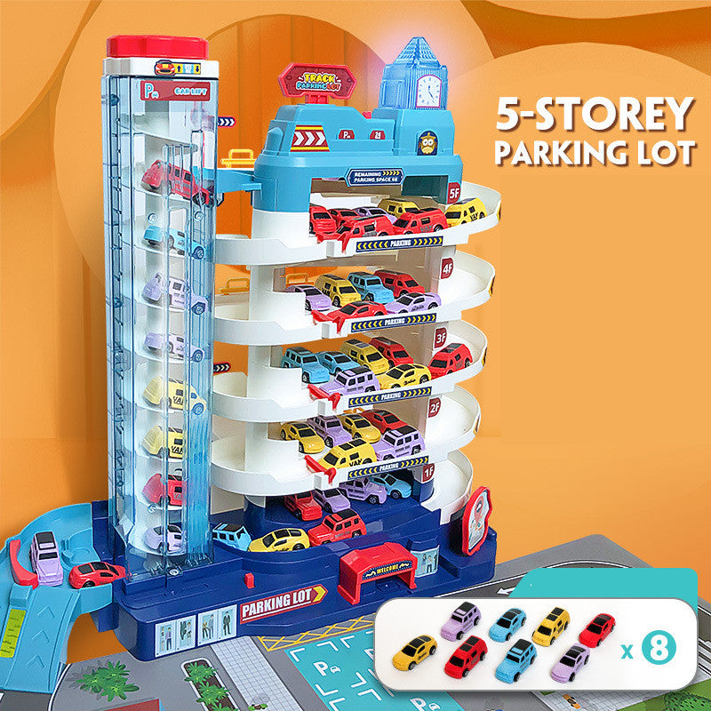 Children's Car Parking Lot Building Multi-storey Electric Lift Track Educational Toys