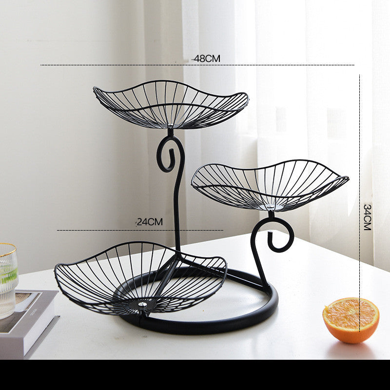 Creative Three-layer Storage Tray Wrought Iron Home Decoration