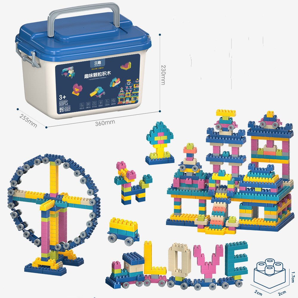 Children's Building Blocks Plastic Assembled Educational Toys Portable Gift Box Set