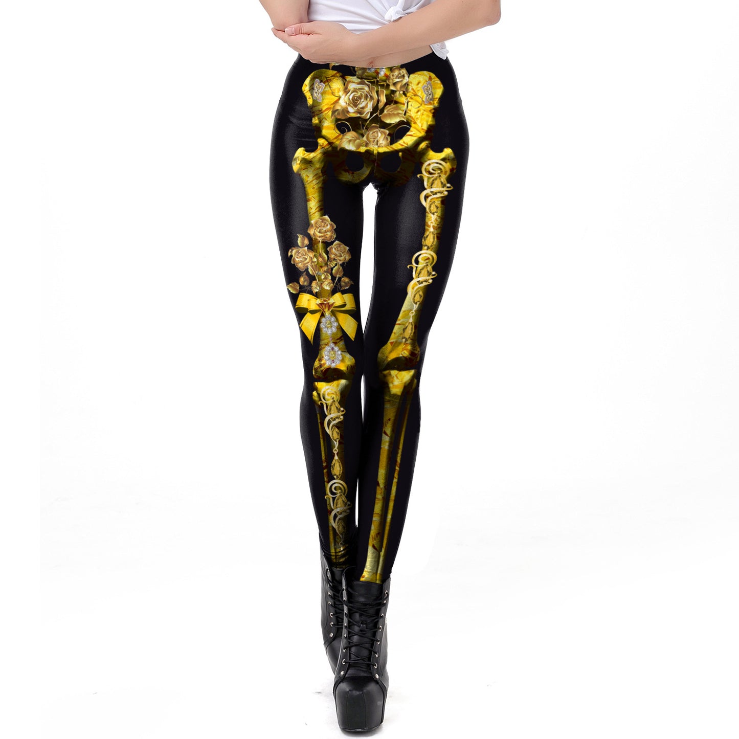 Halloween Costume Horror Ladies Skull Print Leggings