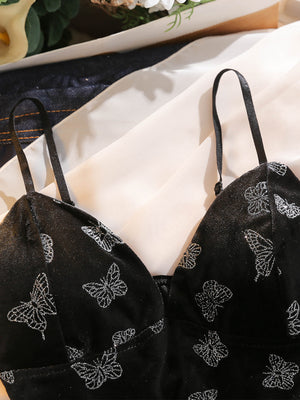 Halter Vest With Chest Pad Inside Take V-neck Slim-fit Wipe Chest Top Female