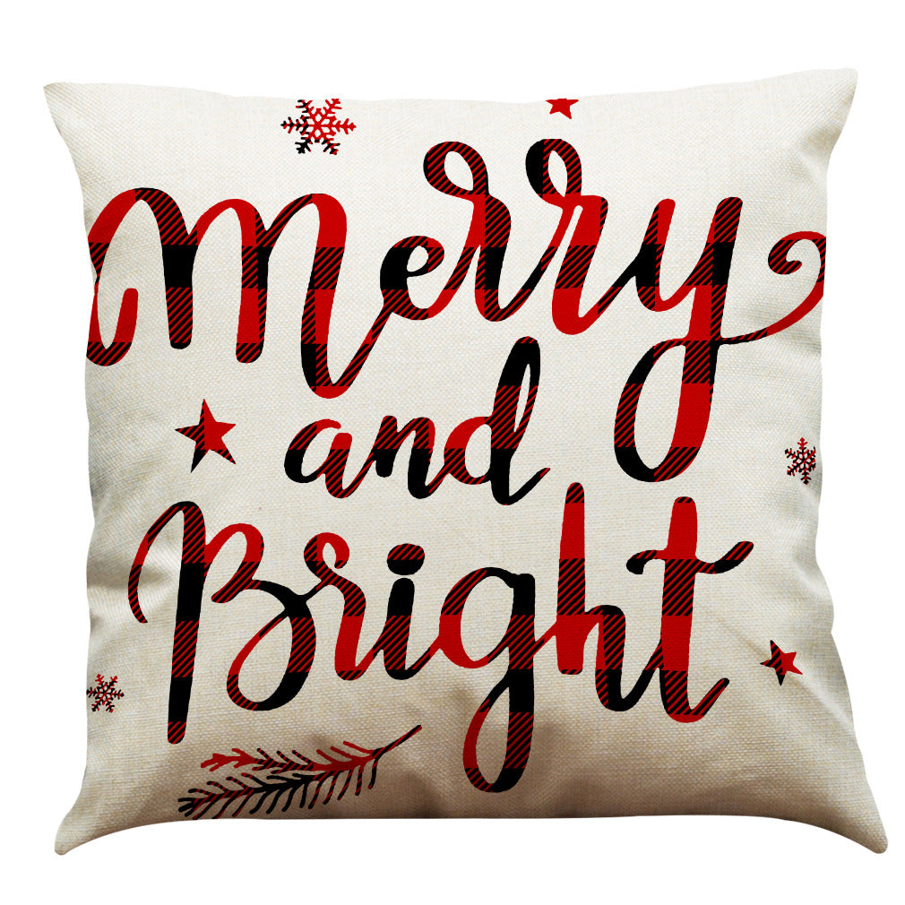 Christmas Cotton Linen Sofa Car Cushion Pillowcase