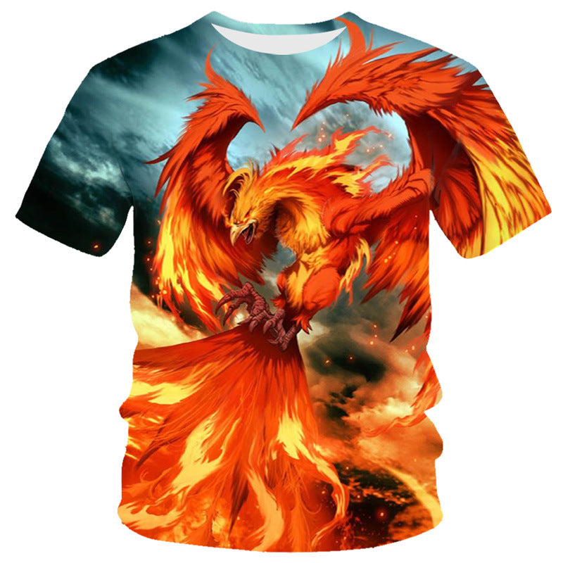 New Dragon Series 3D Digital Printing Men's Round-neck Short-sleeved T-shirt