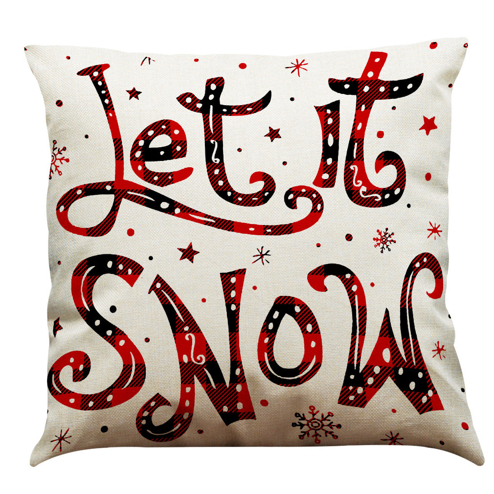 Christmas Cotton Linen Sofa Car Cushion Pillowcase