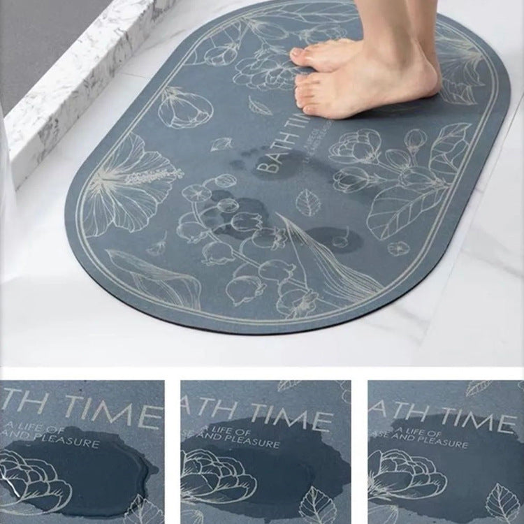 Wind Diatom Mud Bathroom Floor Mat Absorbs Water