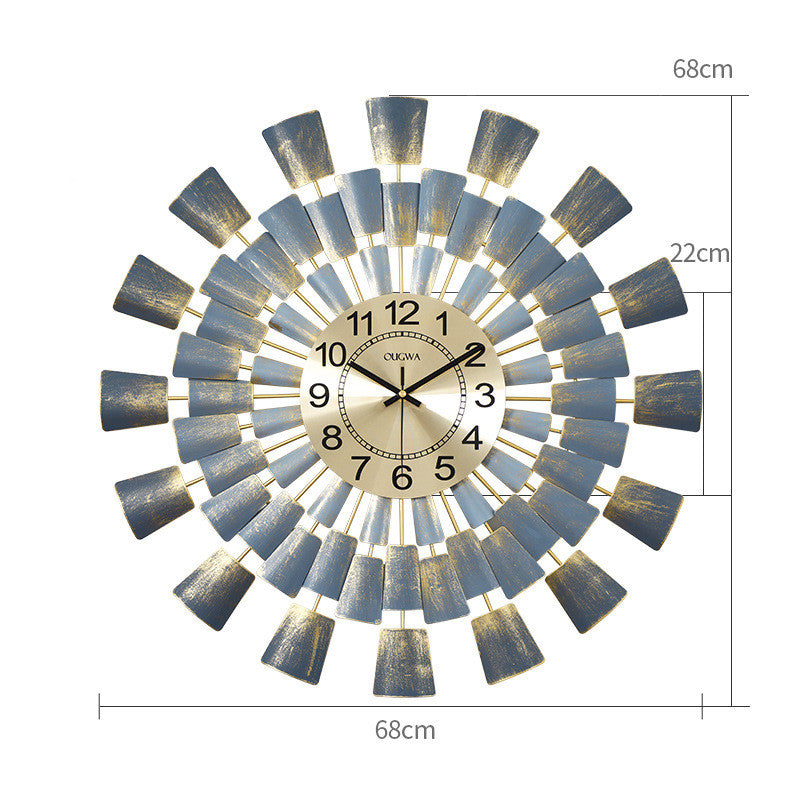 Shang Art Clock Metal Atmosphere Wall Watch Creativity