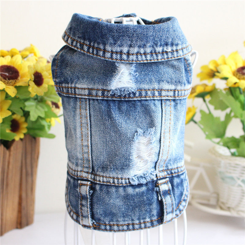 Designer Dog Clothes Small Dog Denim Jacket Coat