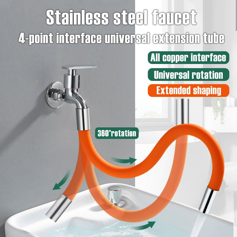 Faucet Extension Extender Bathroom 360 Rotation Adjust Free Bending