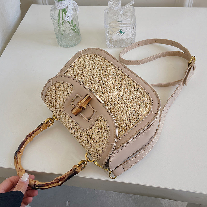 Summer Weave Crossbody Bags For Women Straw Woven Shoulder Bag Fashion Small Flap Messenger Bag All Match Beach Ladies Handbags