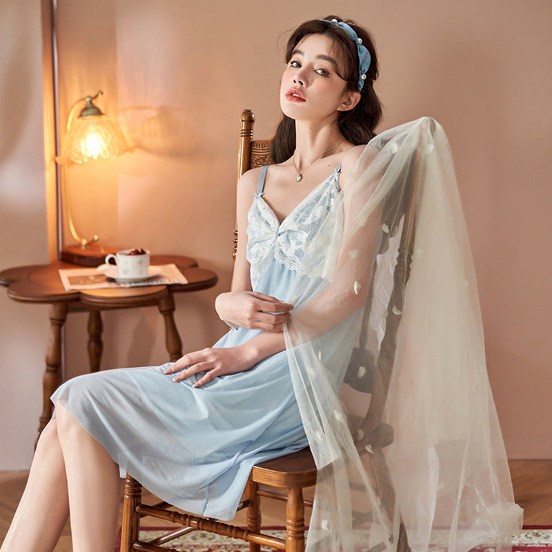 Lace Gauze Modal Suspender Nightdress Home Clothes