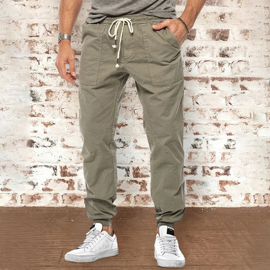 Men's Casual Pants Trendy Loose Trousers With Waistband