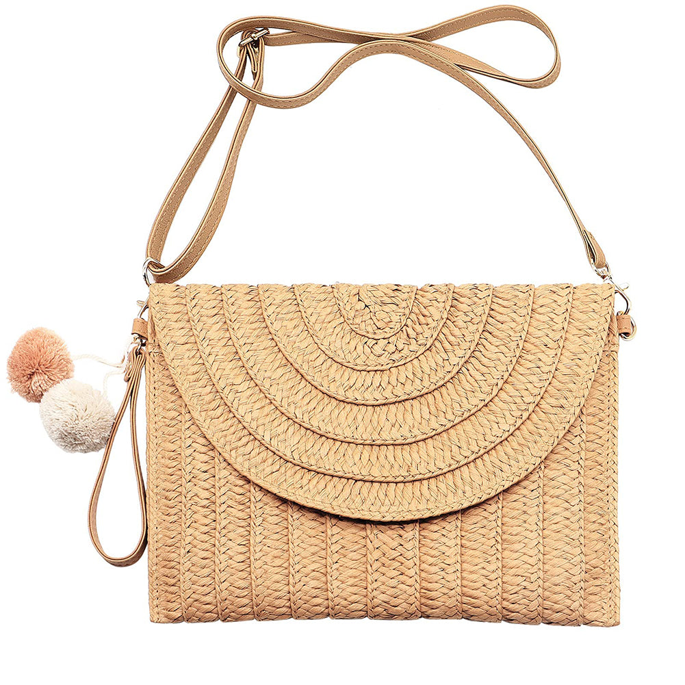 Summer Straw Clutch Bags Purses Handmade Woven Handbags Crossbody Bags For Female Beach Travel Women Shoulder Messenger Bags