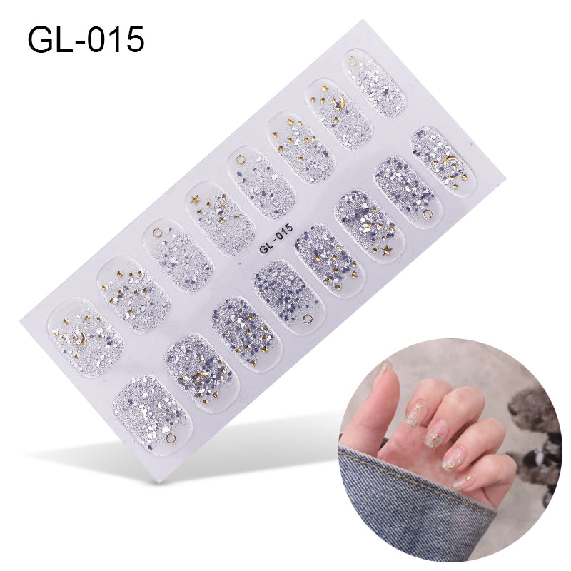 Laser Letters Color Oil Film Nail Stickers