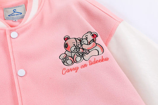Bear Embroidered Baseball Uniform For Men And Women